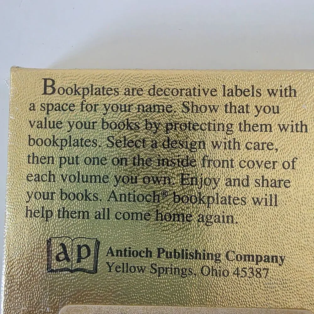 Vintage Self Stick Bookplates 30 Antique Antioch Bookplates Decorative Labels